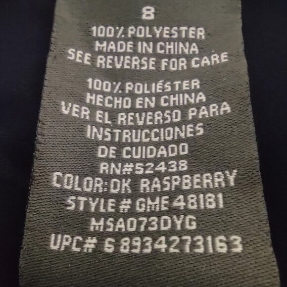 GEORGE BY MARK EISEN RASPBERRY BLACK GRAY SLEEVELESS DRESS WOMEN'S SIZE 8 - Picture 10 of 12